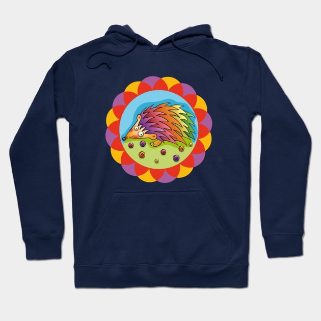 Colorful Hedgehog Hoodie by Myrarte